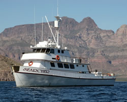 Searcher is a US Coast Guard SOLAS (Safety of Life At Sea) and FCC inspected and certified sportfishing vessel.